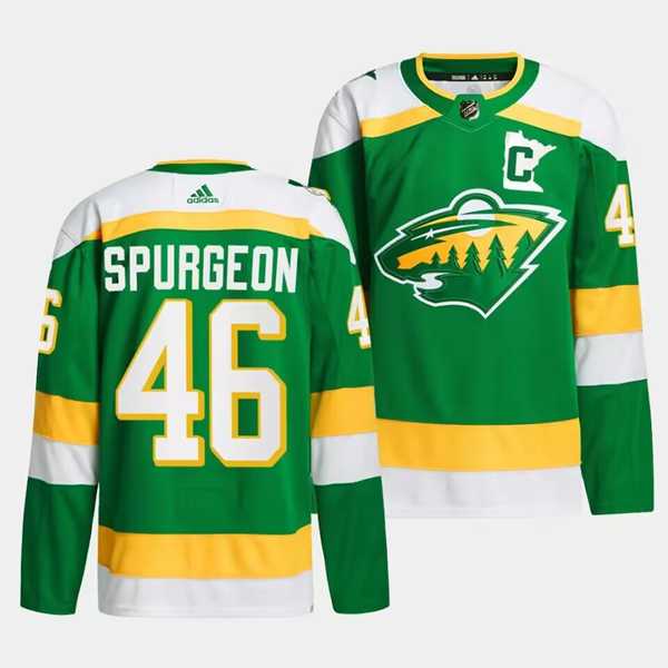 Men%27s Minnesota Wild #46 Jared Spurgeon Green 2023-24 Stitched Jersey Dzhi